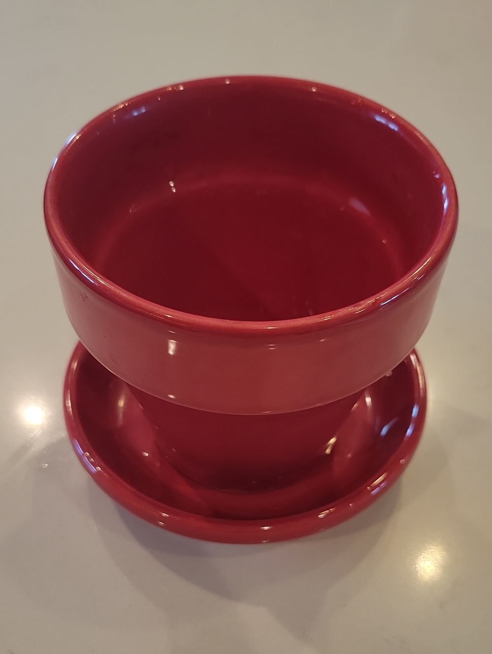 Target Red Ceramic Planter with Saucer